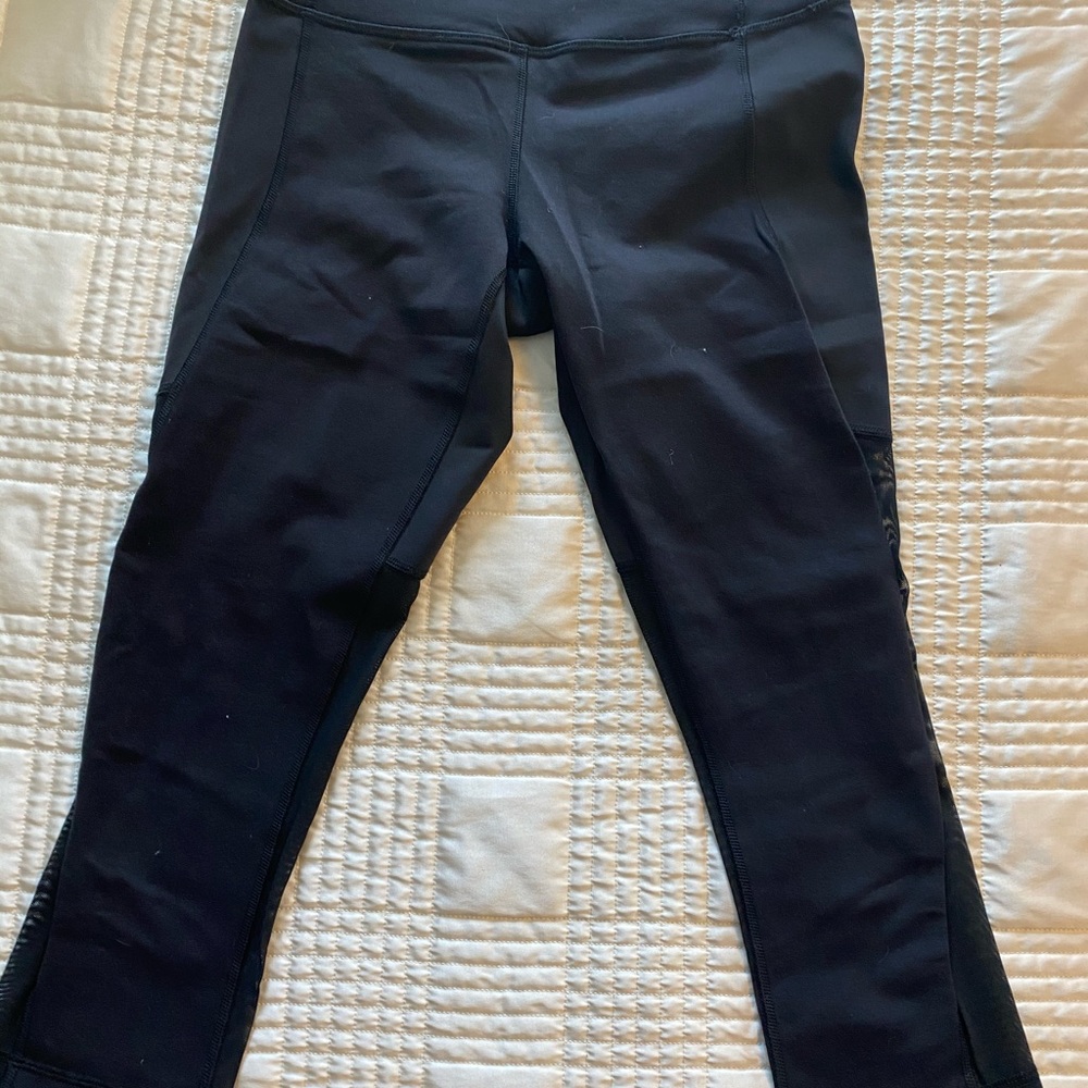lululemon capri leggings with mesh